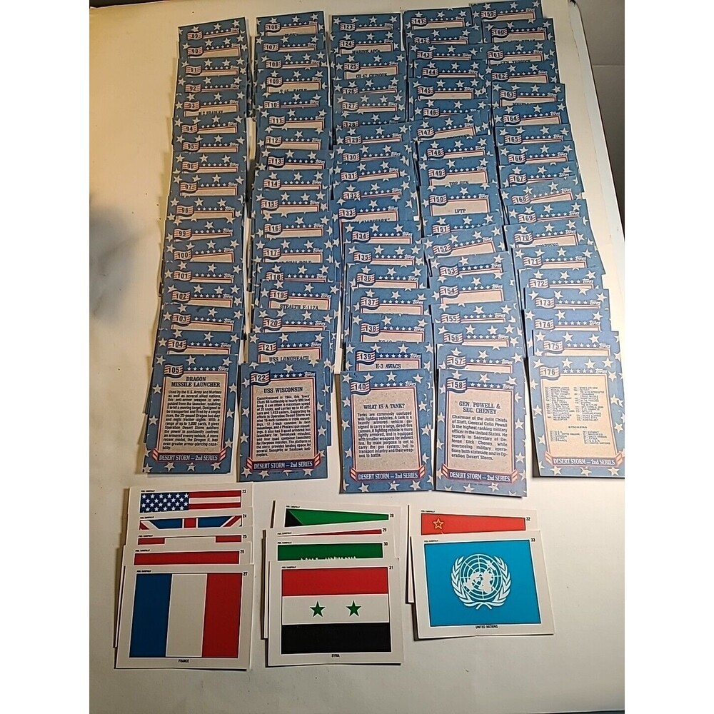 1991 Topps Desert Storm Trading Cards 2nd Series Complete #89 - #176 W stickers